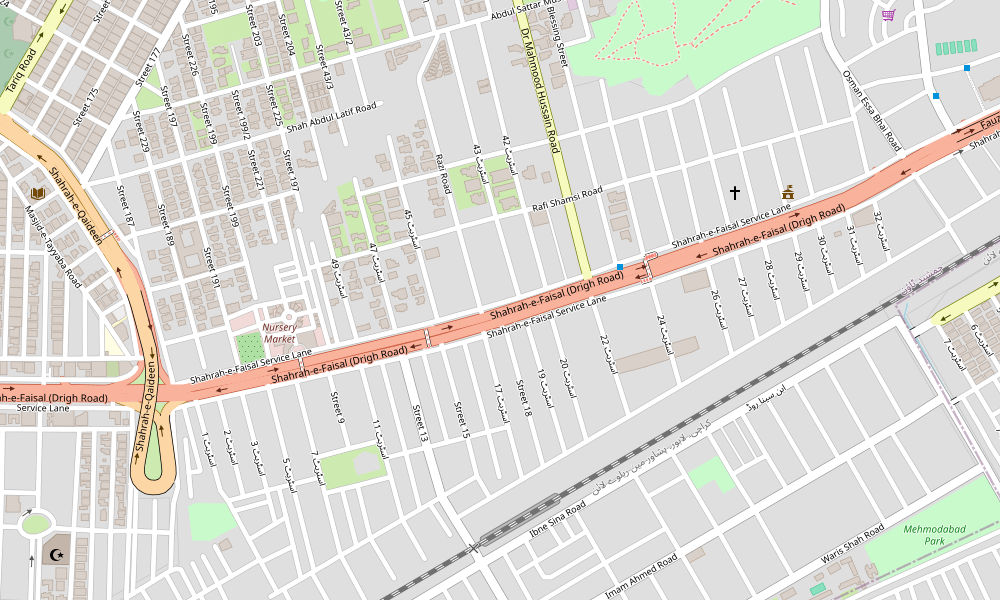 Map of Shahrah-e-Faisal, Block 6 PECHS, Karachi