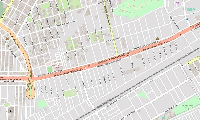 Map of Shahrah-e-Faisal, Block 6 PECHS, Karachi